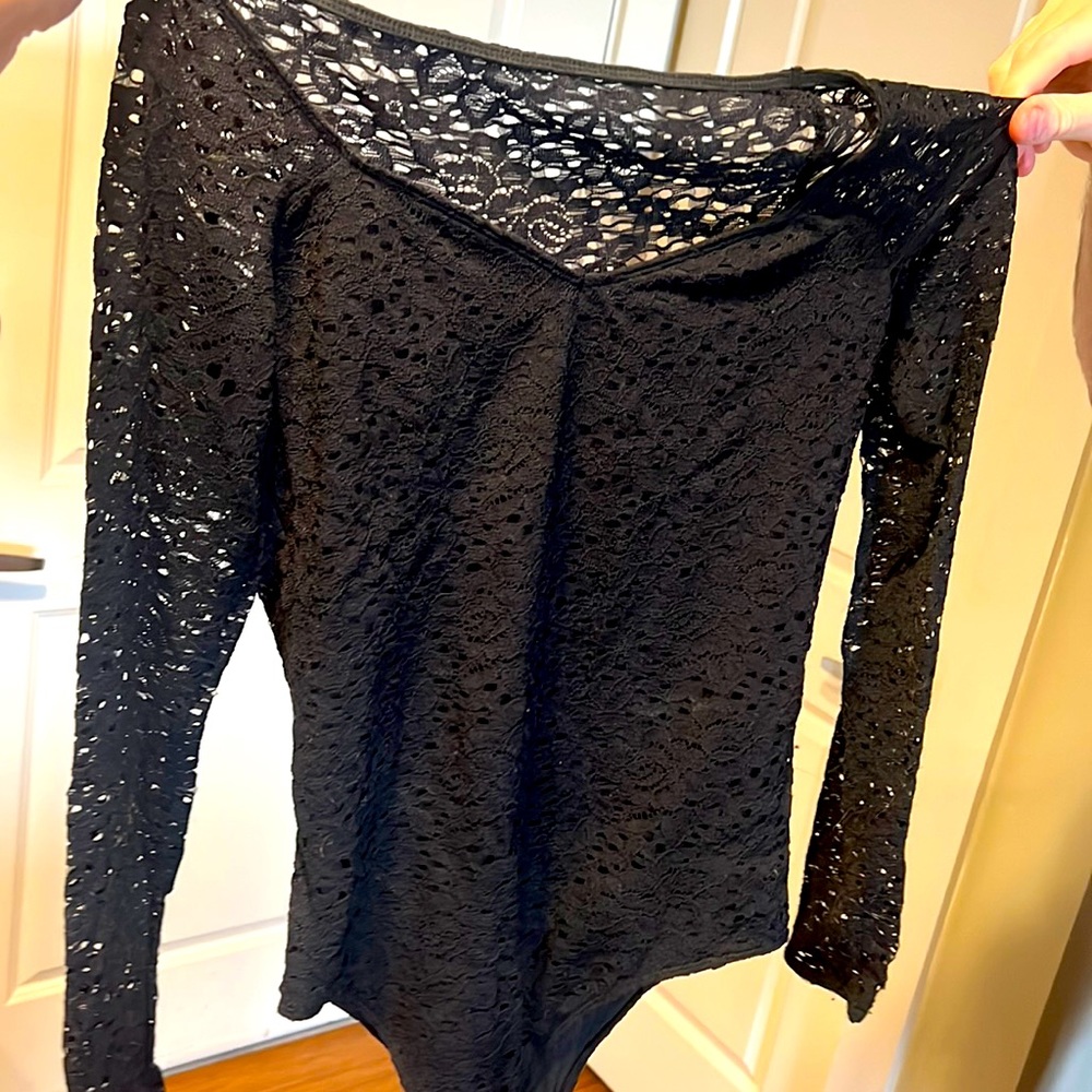 Black lace bodysuit, hollister, size small, perfect condition